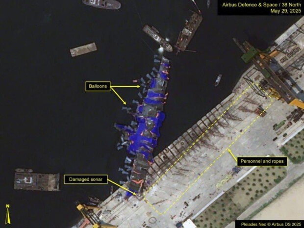 North Korea moves damaged destroyer toward Russian port